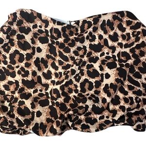 SHEIN Leopard Print Crop Top - Black and Brown